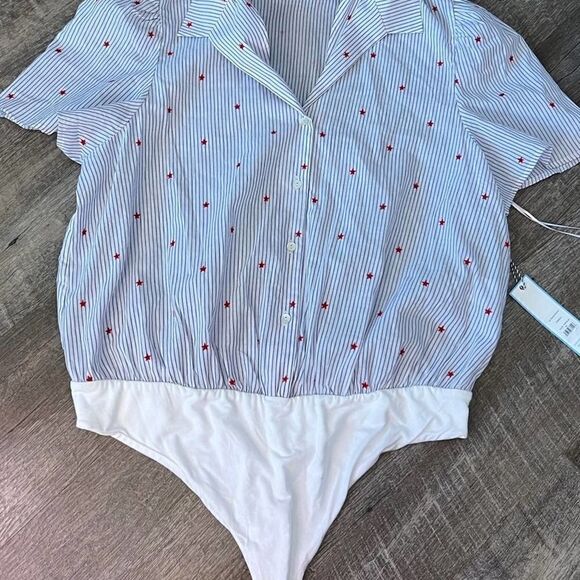 Draper James RSVP‎ Patriotic Linen Blend Bodysuit-Size XXL - Picture 1 of 9